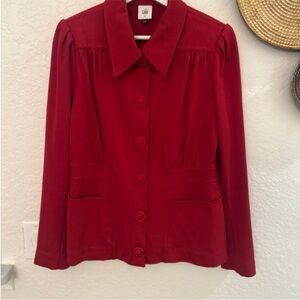 Cabi Spencer Snap Closure Jacket in red size Medium